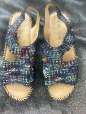 Naturalizer Multicolor Woven Slingback Sandals in Blue and Purple